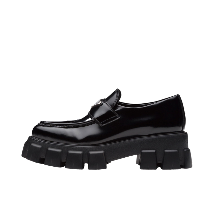 Sneakers och skor Prada Monolith 55mm Pointy Loafer Black Brushed Leather Svart | 1D663M_055_F0002_F_055