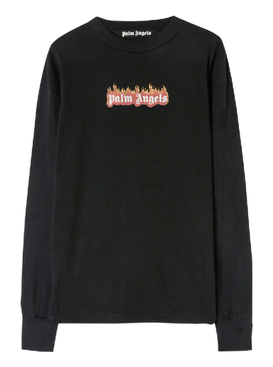 T-shirt Palm Angels Burning Logo Classic Tee Svart | PMAB002F22JER0021001