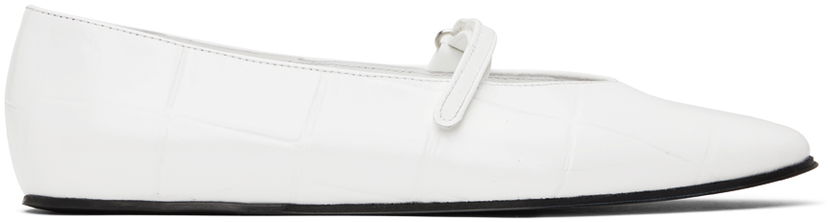 Kläder BY FAR BY FAR Molly Ballerina Flats Vit | 23SSMOLFWHMCEL