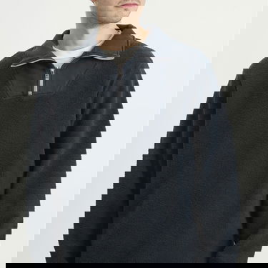 Sweater LES TIEN Inside Out Half Zip Yacht Pullover, Size Large Mörkblå | CF-1149-IO-FB, 5