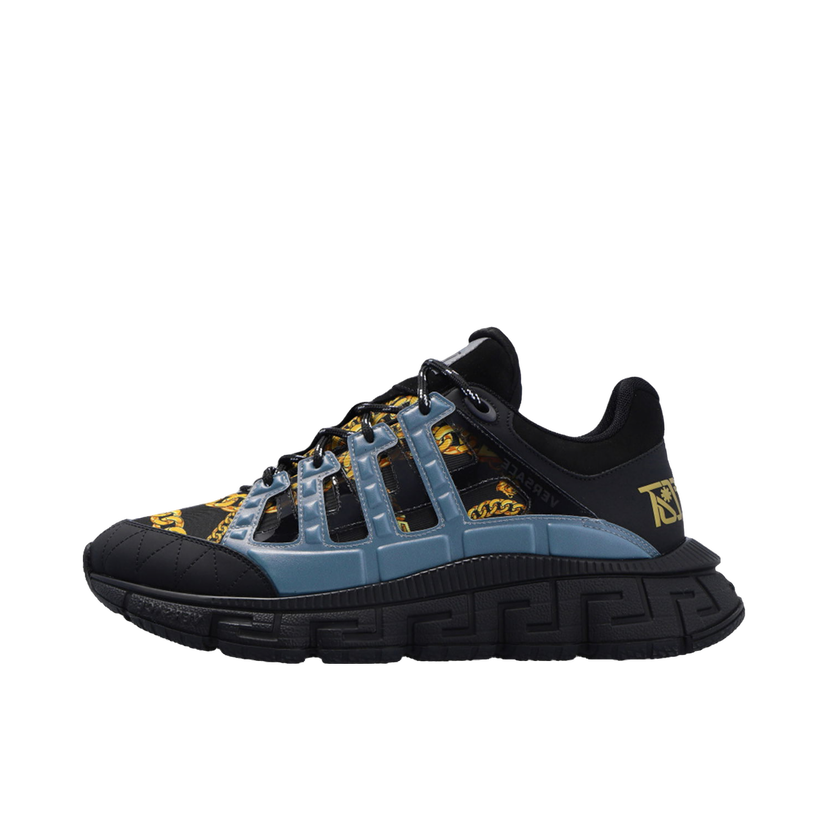 Sneakers och skor Versace Trigreca Signature Chain Pinstripe Print Black Multi Svart | DSU8094 1A02707