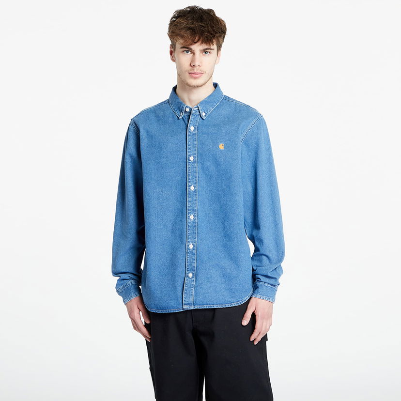 Skjorta Carhartt WIP L/S Weldon Shirt Mörkblå | I031928.0160