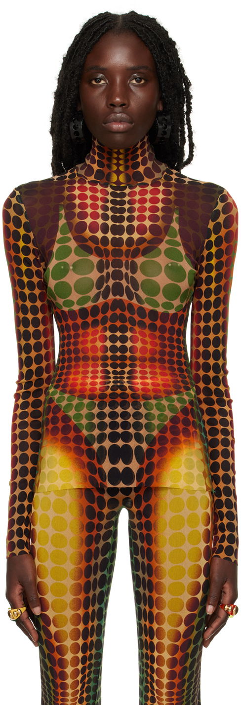 Sweater Jean Paul Gaultier Gaultier Dots Print Turtleneck Top Flerfärgad | 22/09-U-TO049-T521, 0