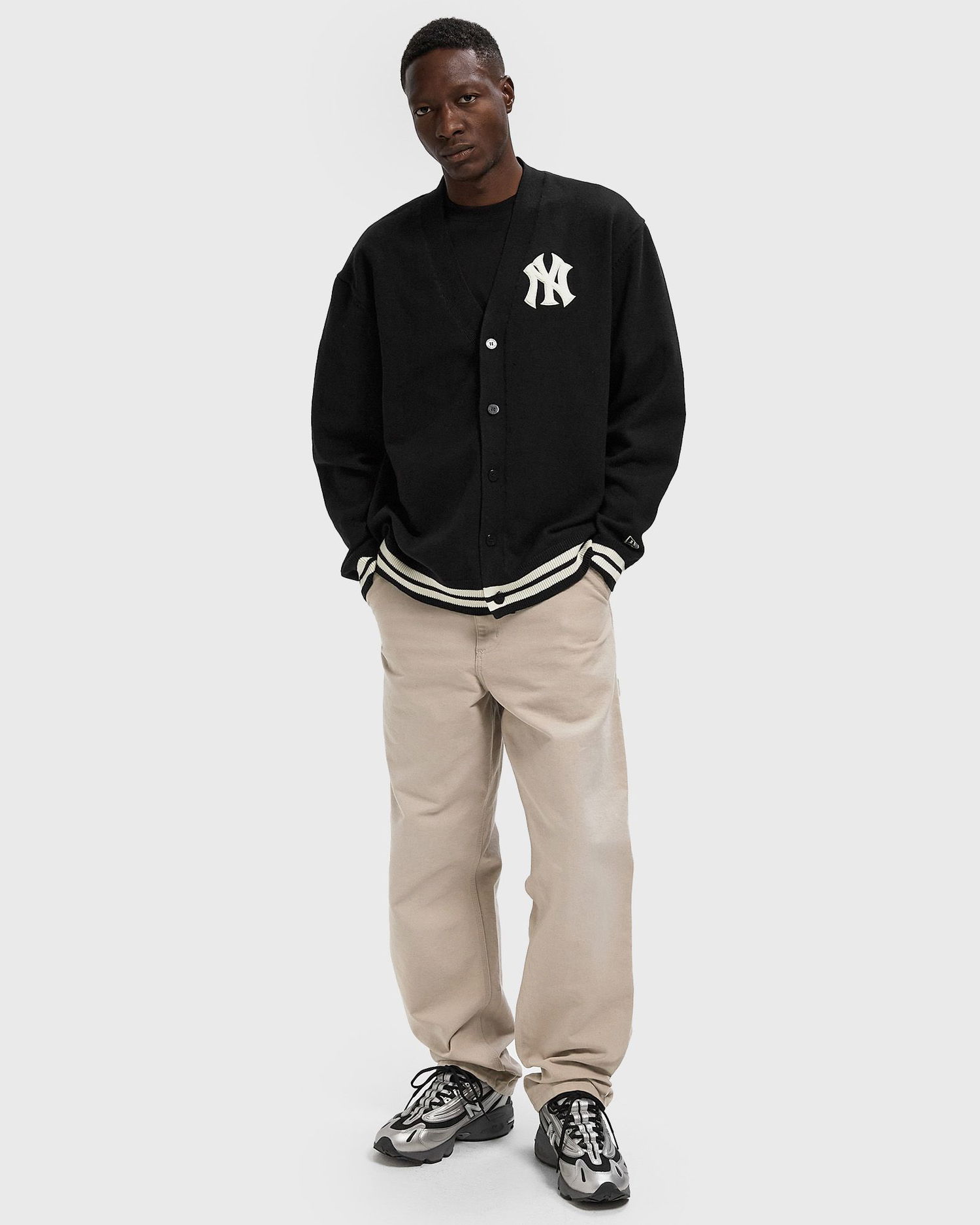 Sweater New Era New York Yankees Knit Cardigan Svart | 60684475, 1
