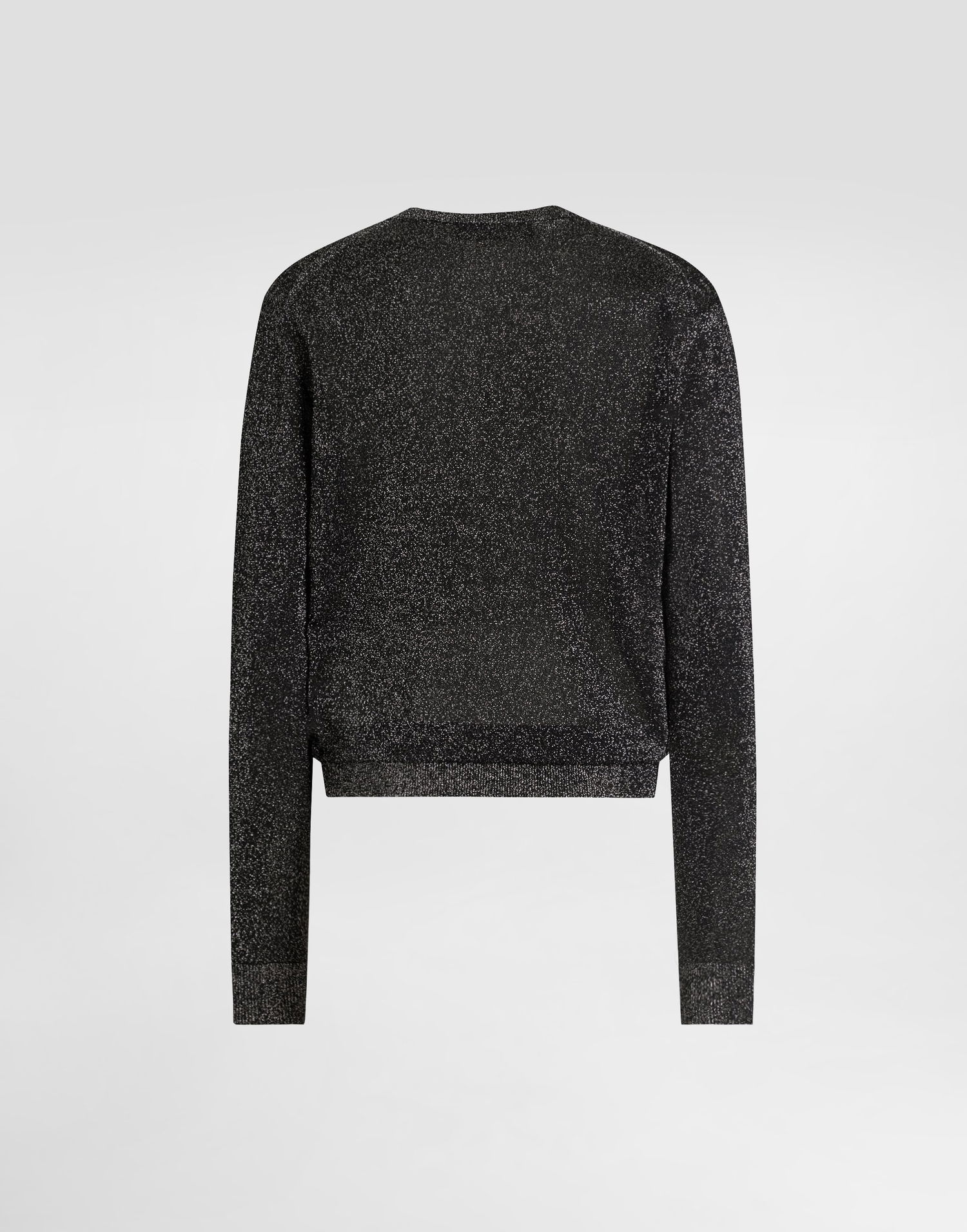 Sweater Dolce & Gabbana Metallic Viscose Crew Neck Long Sleeve Pullover Svart | FXXB8TJGMCES8001, 1
