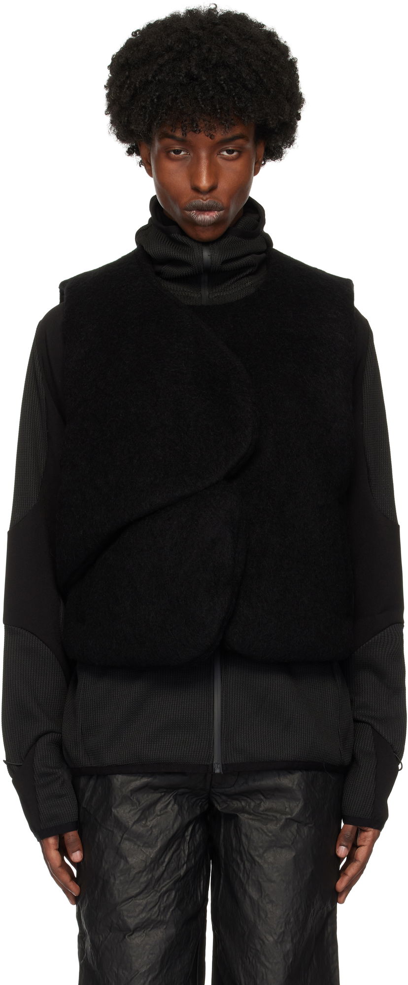 Väst HELIOT EMIL Mohair Down Vest Svart | AW24_M_03_034_BLK01