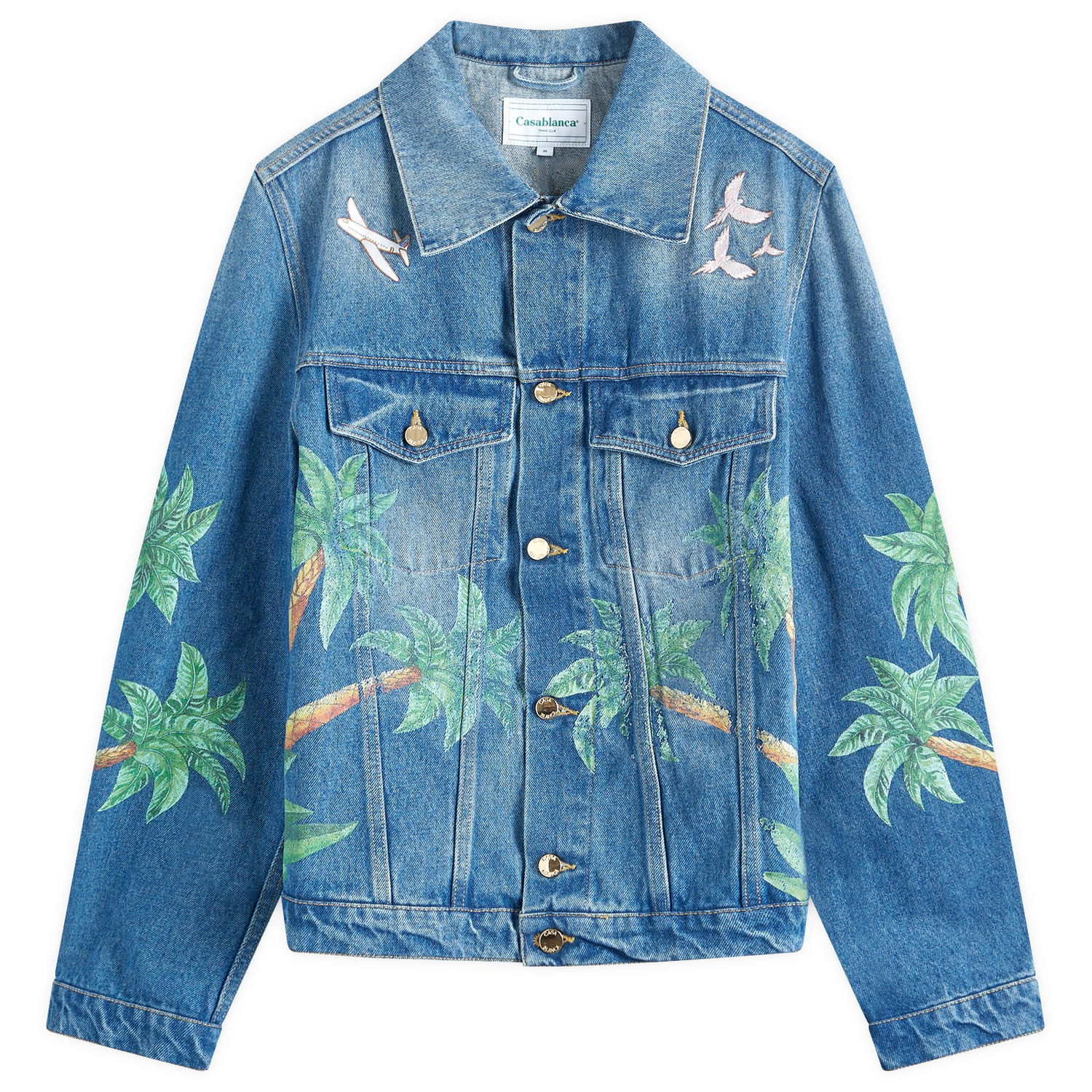 Jacka Casablanca Tennis Club Print Embroidered Denim Jacket Blå | MPF24-JK-310-01, 0