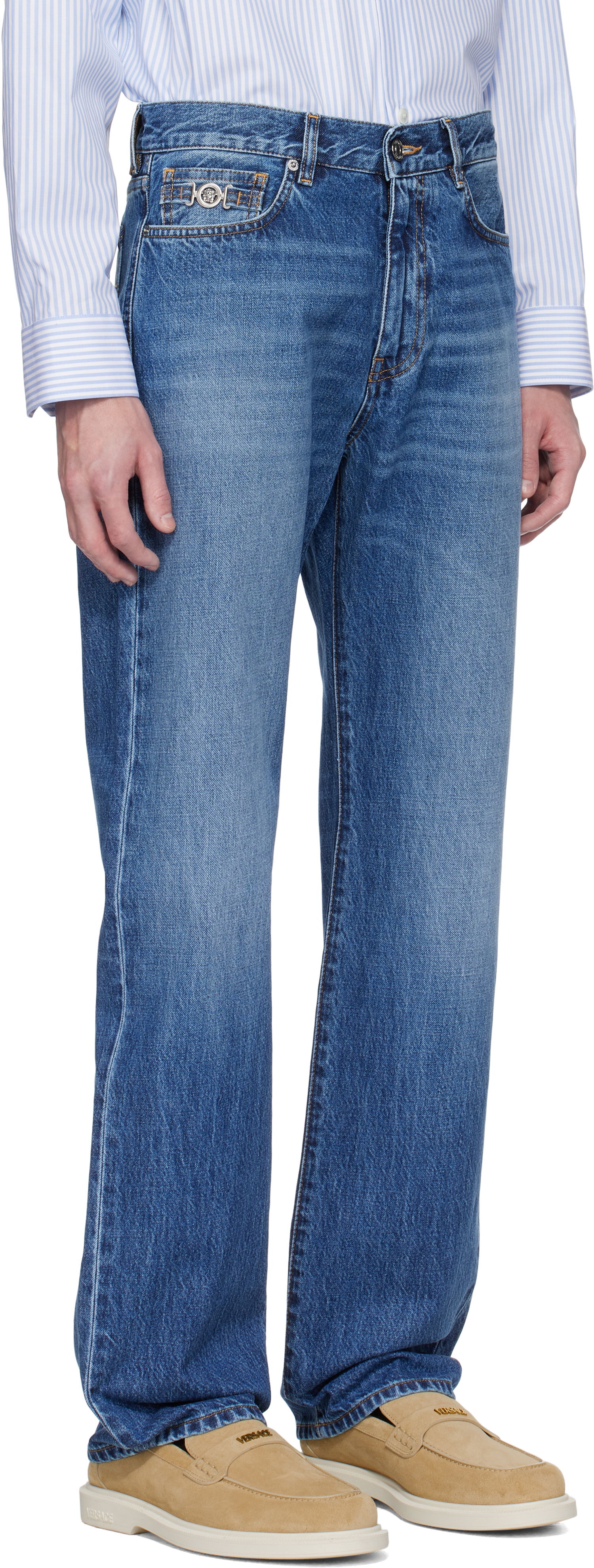 Jeans Versace Versace Loose-Fit Jeans Blå | 1017775_1A13585, 1