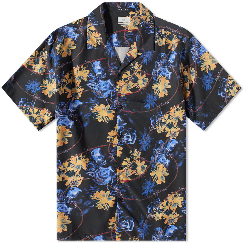 Skjorta Ksubi Men's Hyper Flower Vacation Shirt Black Svart | MSP23SH005