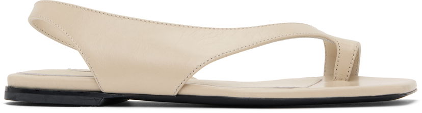 Skovård TOTEME TOTEME Naplack Leather Thong Sandals Beige | 252-WAS0202-LE0020