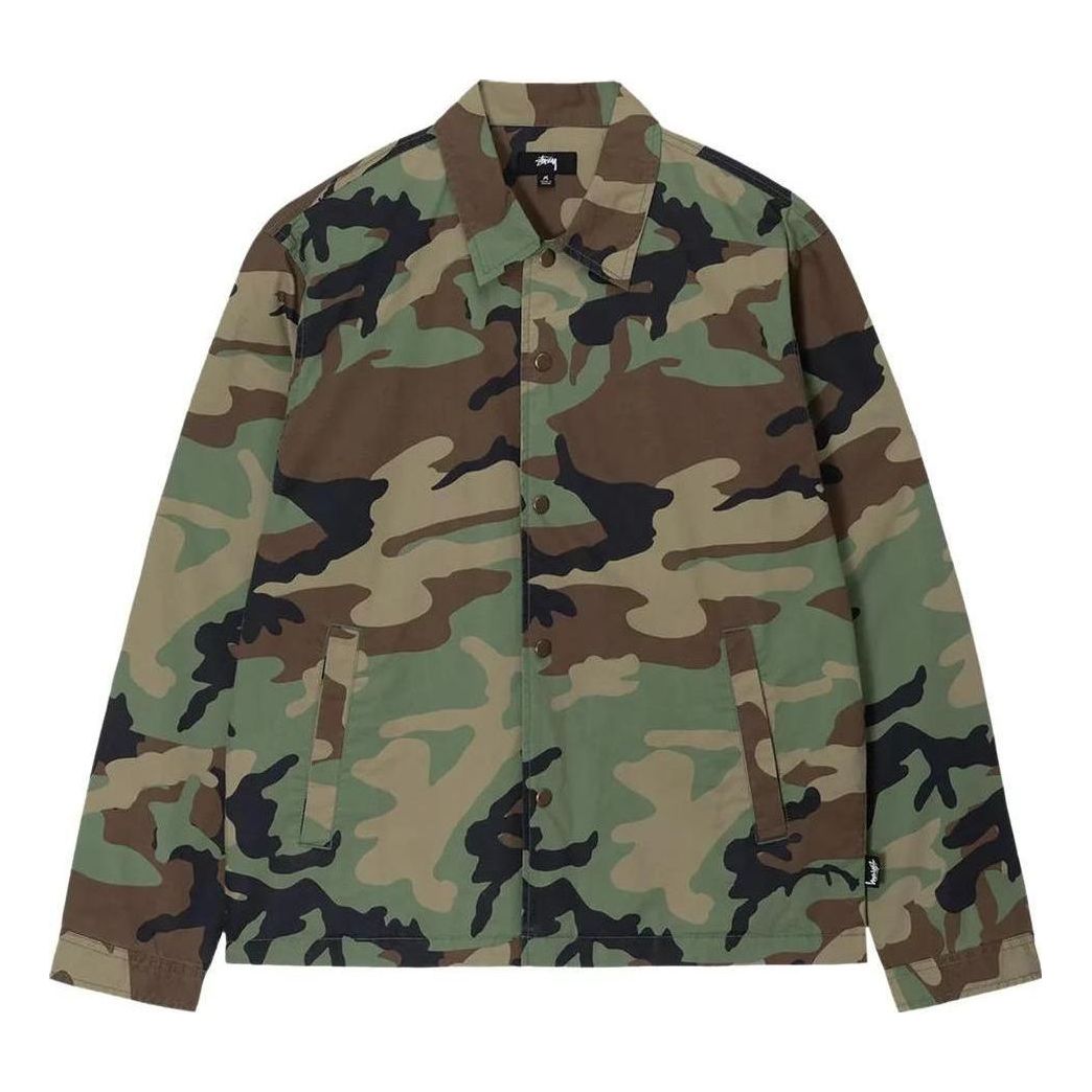 Vindjacka Stüssy Stussy Camo Coach Shirt Grön | 1110279-CAMO, 0