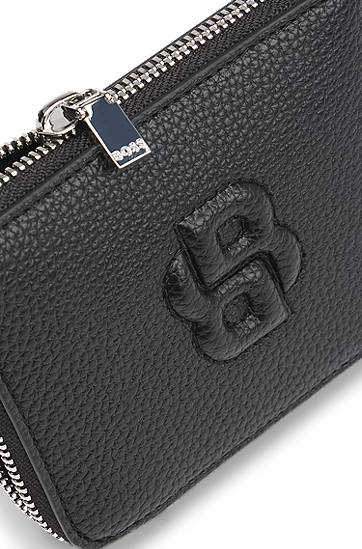 Plånbok BOSS Grained Ziparound Wallet with Double B Monogram Svart | 50542050, 1