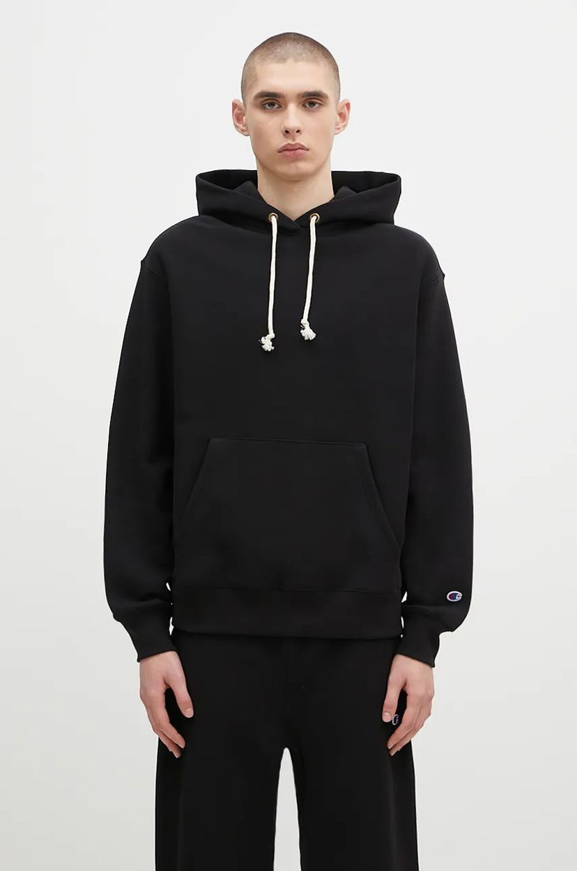 Sweatshirt Champion Hooded Sweatshirt Svart | 220705