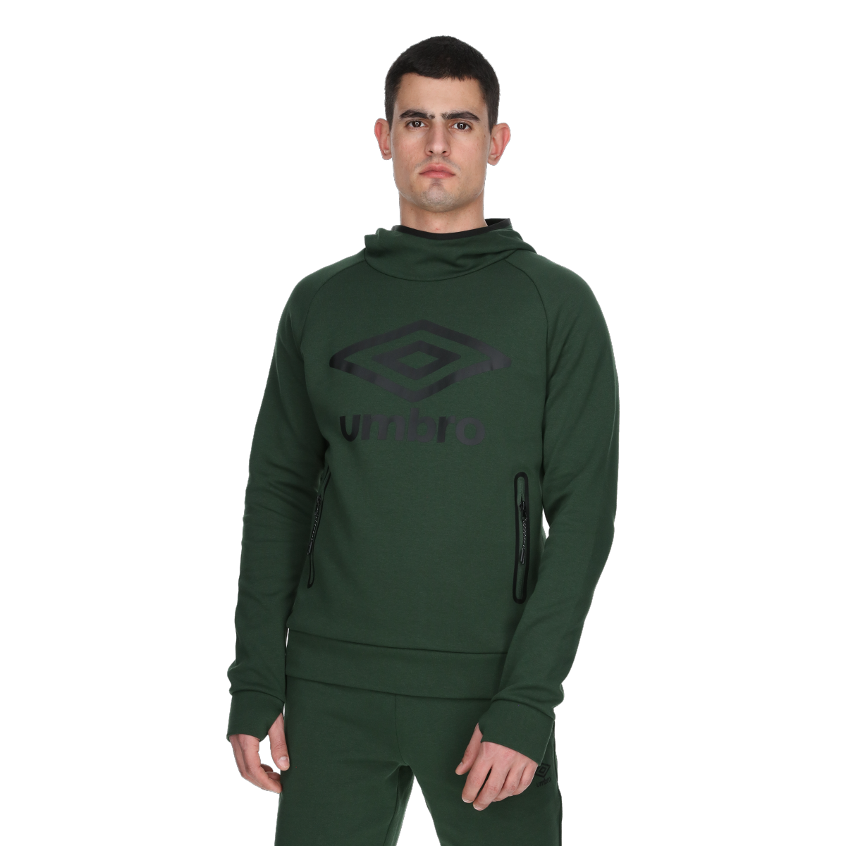 Sweatshirt Umbro Graphic Pullover Hoodie with Zippered Pockets Grön | UMA251M608-61, 0