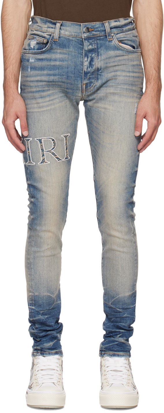 Jeans AMIRI AMIRI Bandana Print Skinny Jeans Grå | AMDNSY1011