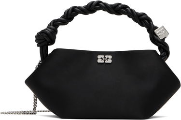 Handväska GANNI Satin Mini Bou Bag with Braided Handle and Crystal Logo Svart | A6340, 0