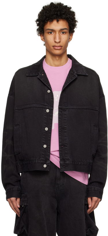 Jacka We11done Graphic Denim Jacket Svart | WD-DJ3-22-376-U-BK, 0