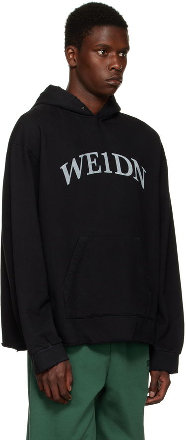 Sweatshirt We11done Distressed Hoodie Svart | WD-TH3-22-716-U-BK, 1
