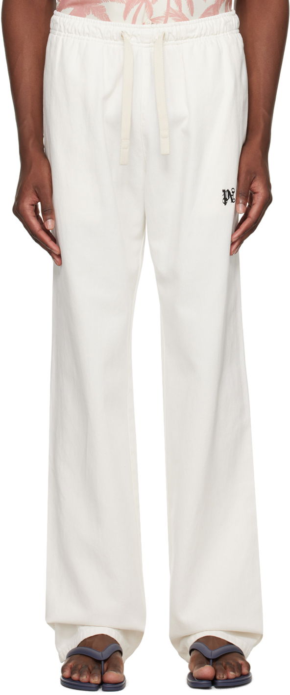 Träningsbyxor Palm Angels Monogram Travel Sweatpants Vit | PMCA141R24FAB0010310