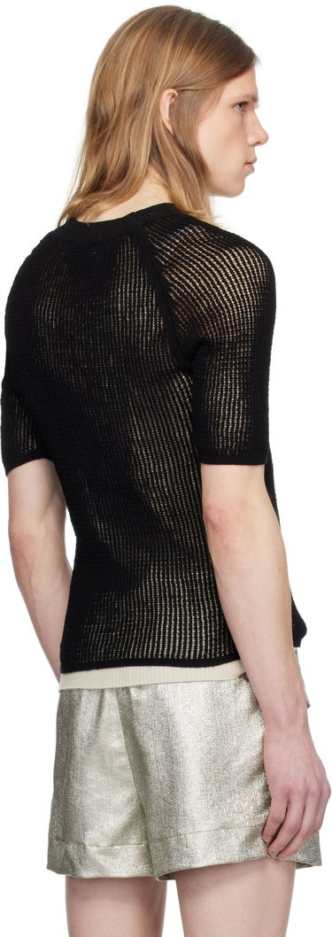 Sweater Dries Van Noten Dries Van Noten Open-Knit T-Shirt Svart | 251-021210-1709, 2