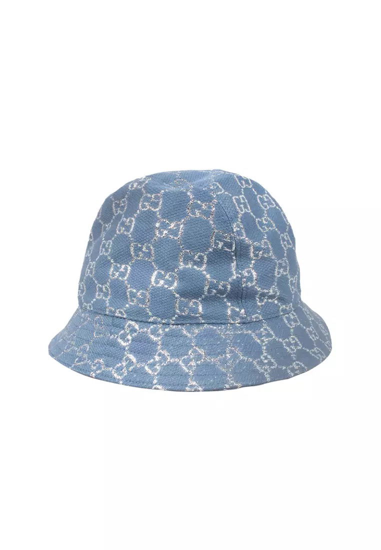 Hatt Gucci Lame Bucket Hat Blue Blå | 631951 3HK74 4600