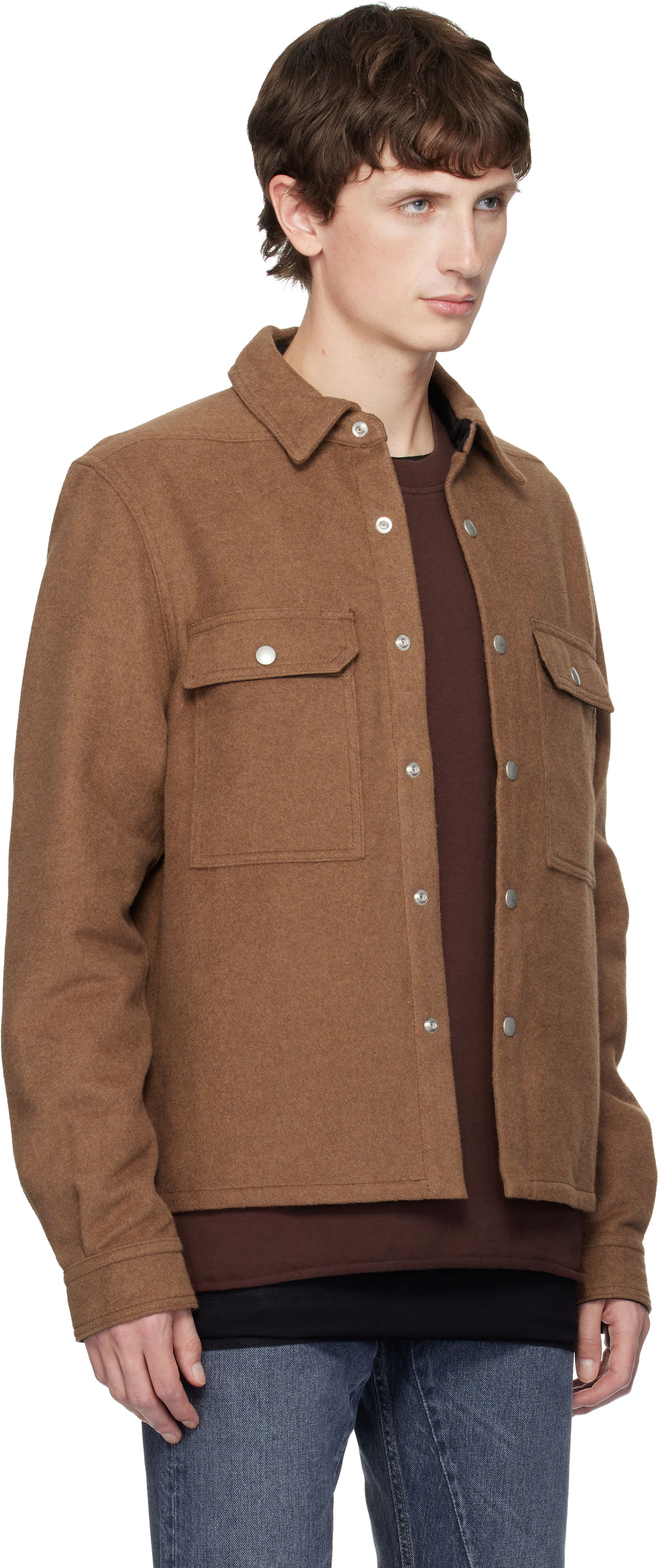 Jacka Rick Owens DRKSHDW Concordians Cropped Overshirt Brun | DL02E2299 CFRTJP, 1