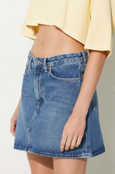 Kjol Samsoe Samsoe Samsoe Samsoe SASHELLY Mini Denim Skirt Blå | F24200020, 3