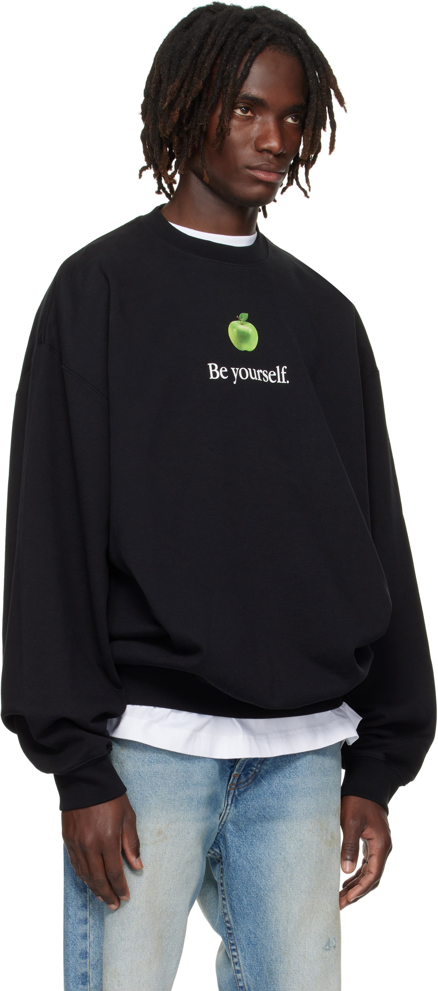 Sweatshirt VETEMENTS VETEMENTS 'Be Yourself' Oversized Sweatshirt Svart | UH76HD350B, 1