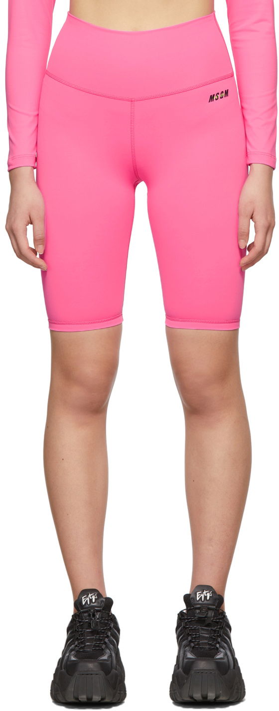Shorts MSGM Micro Logo Bike Shorts Rosa | 3245MDB10 227180