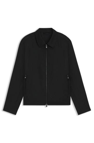 Jacka BOSS Slim-Fit Virgin-Wool Serge Jacket Svart | 50545898