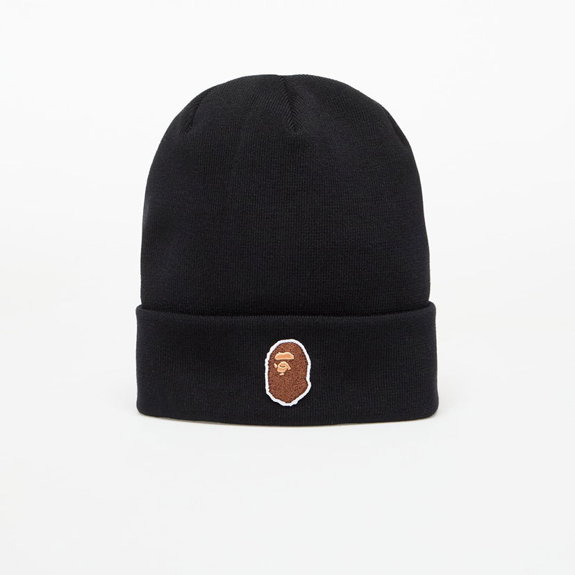 Mössa BAPE A BATHING APE One Point Ape Head Knit Cap Svart | 001HTL301006MBLK