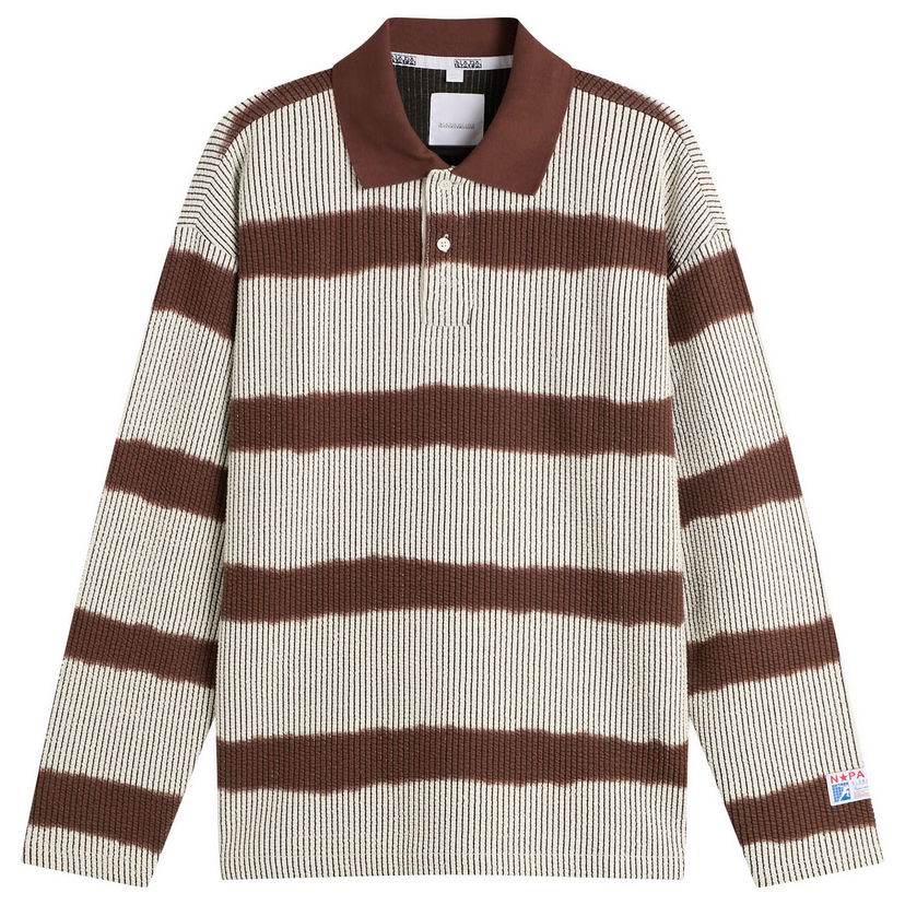 Polotröja Napapijri Martine Rose Long Sleeve Ribbed Wavy Stripe Polo Flerfärgad | NP0A4FPH-L64