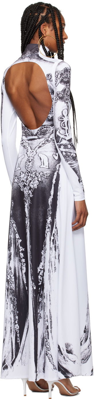 Klä Jean Paul Gaultier Jean Paul Gaultier 'The Gaultier Paris' Print Maxi Dress Vit | 24/25-F-RO132-J546-0100, 2