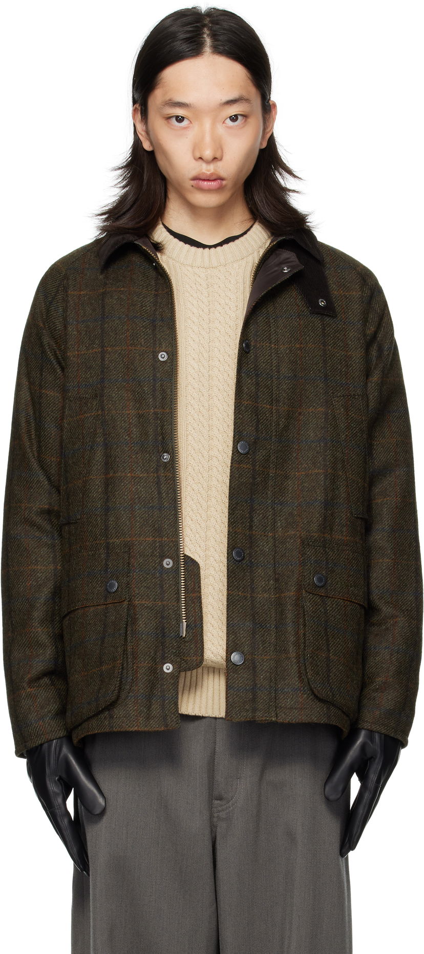 Jacka Barbour Barbour Bedale Check Wool Jacket Grön | MWO0288OL91