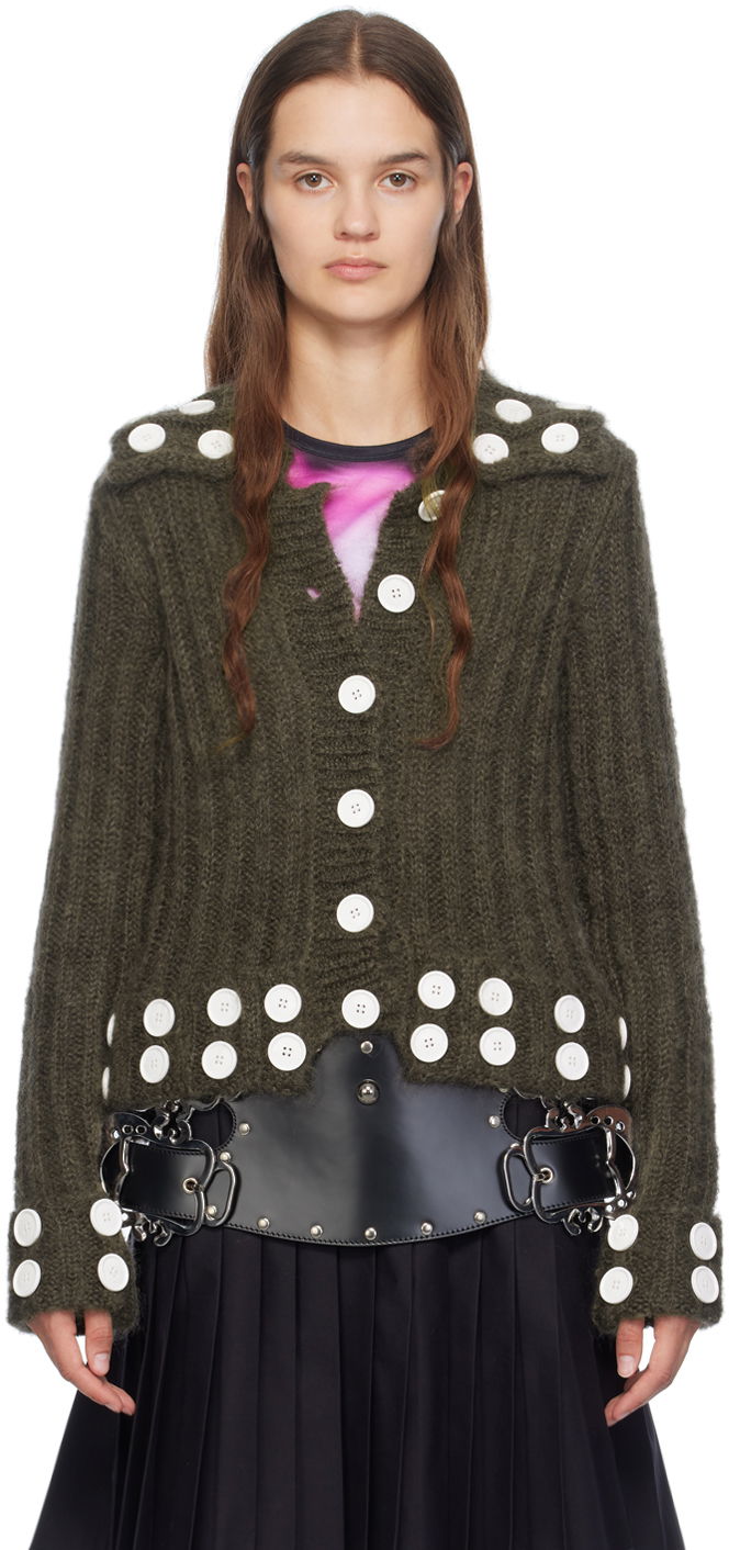 Sweater Chopova Lowena Chopova Lowena Button Embellished Cardigan Grön | 5191