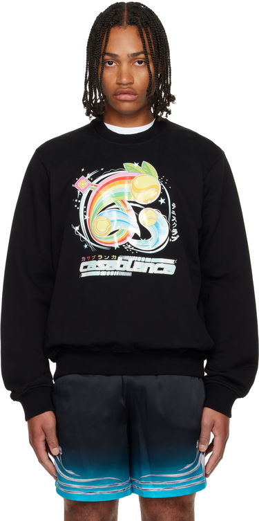 Sweatshirt Casablanca Casablanca Manga Tennis Ball Sweatshirt Svart | M-AW25-JTP-293-02, 0