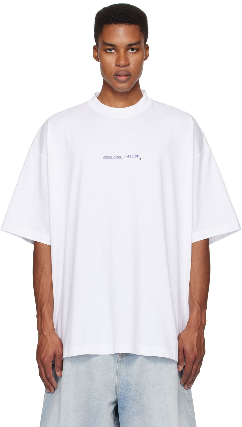 T-shirt VETEMENTS Oversized T-Shirt Website Print Vit | UA66TR735W