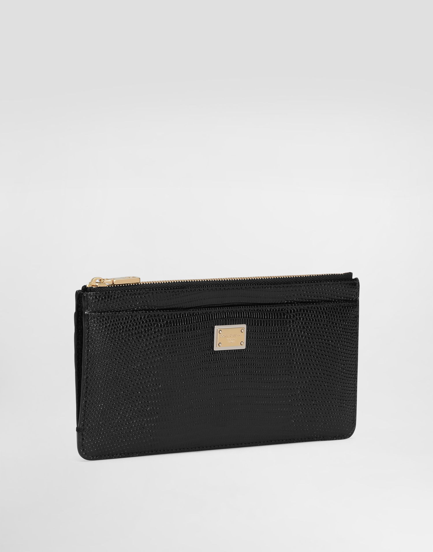Plånbok Dolce & Gabbana Dolce & Gabbana Iguana-Print Leather Card Holder Svart | BI1265A109580999, 1