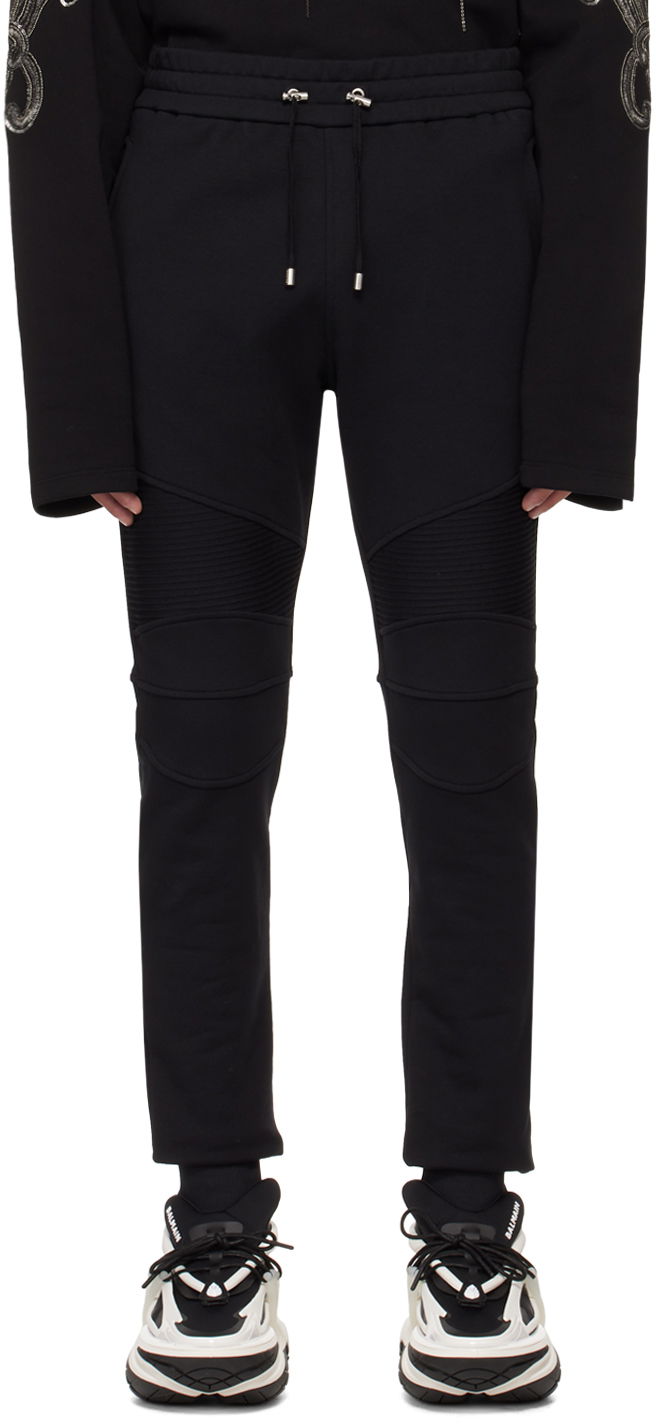 Träningsbyxor Balmain Flocked Sweatpants Svart | CH1OB000BB04