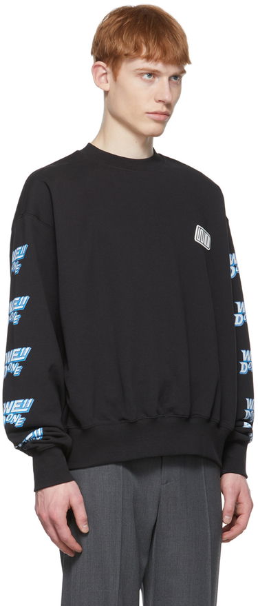 Sweater We11done We11done Logo-Print Sweatshirt Svart | WD-TS1-22-693-U-BK, 1