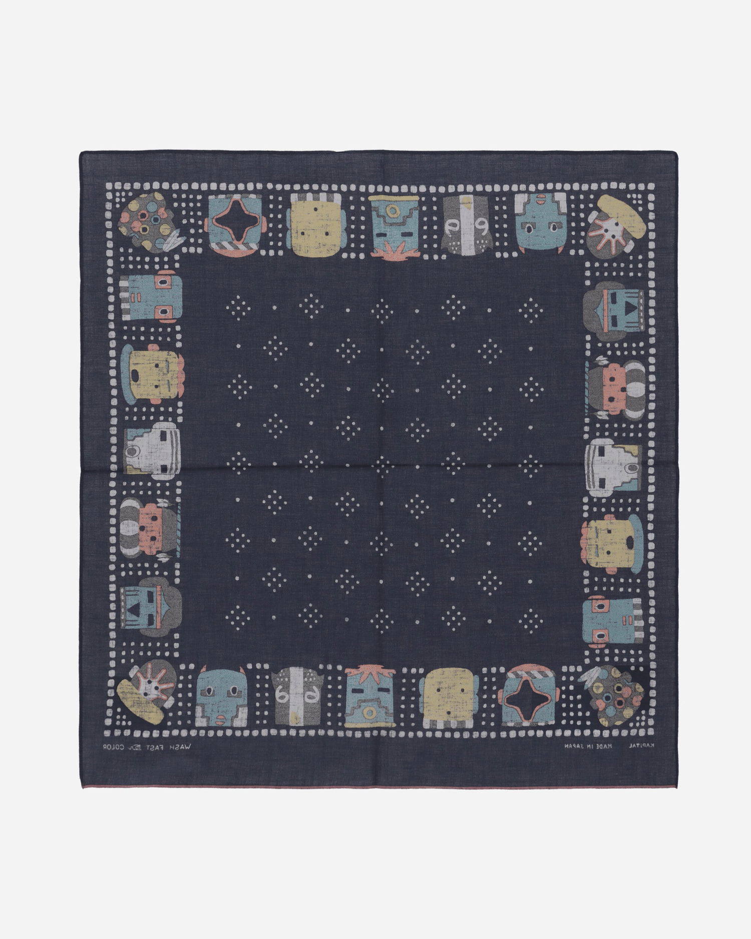 Halsduk KAPITAL Selvedge Bandana with Kachina Print Blå | EK-1169BA 1, 0