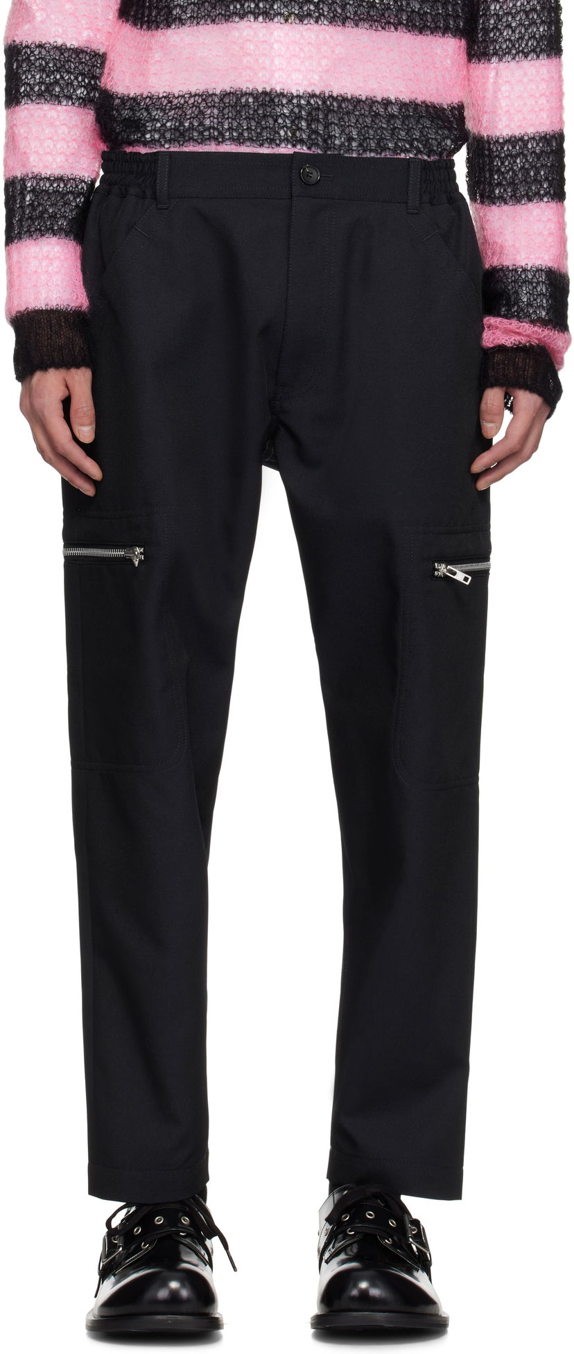 Cargo byxor Comme des Garçons Homme Deux Irregular Pin Head Trousers Svart | DO-P024-051