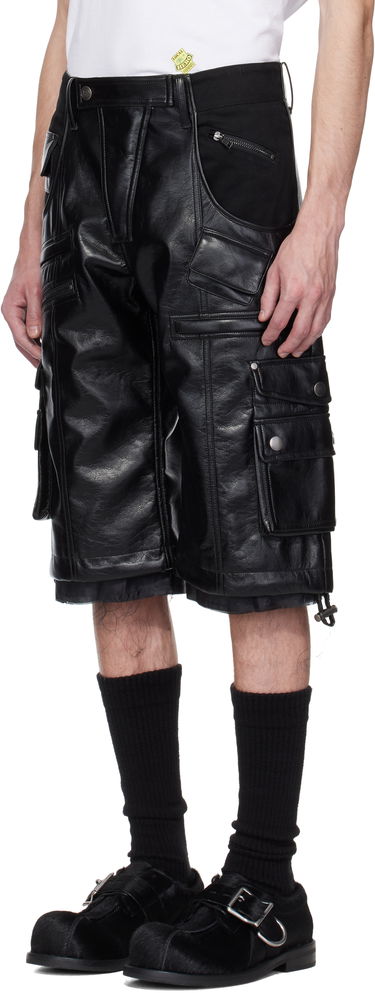 Shorts Martine Rose Martine Rose Faux-Leather Utility Shorts Svart | 540LP02001, 3