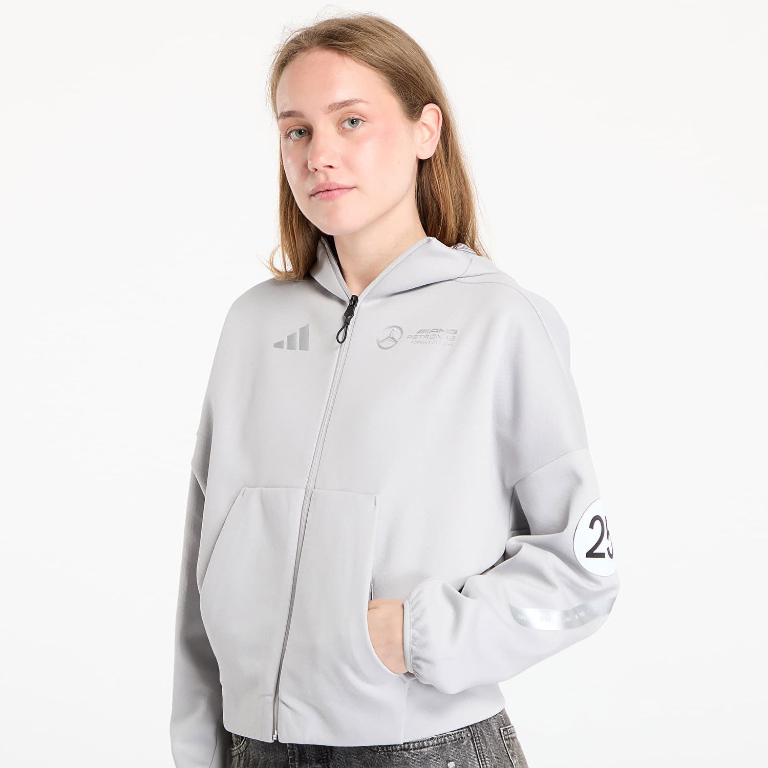 Sweatshirt adidas Performance Mercedes Hoodie Grå | JW3474, 1