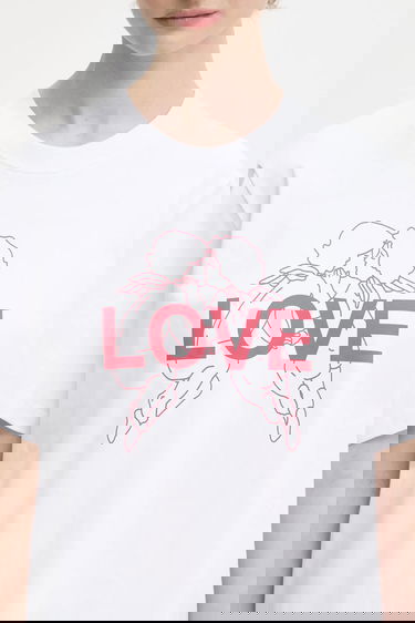 T-shirt Fiorucci Kissing Angels Love Print Regular T-Shirt Vit | W25FWJTS001CJ01WH03, 3