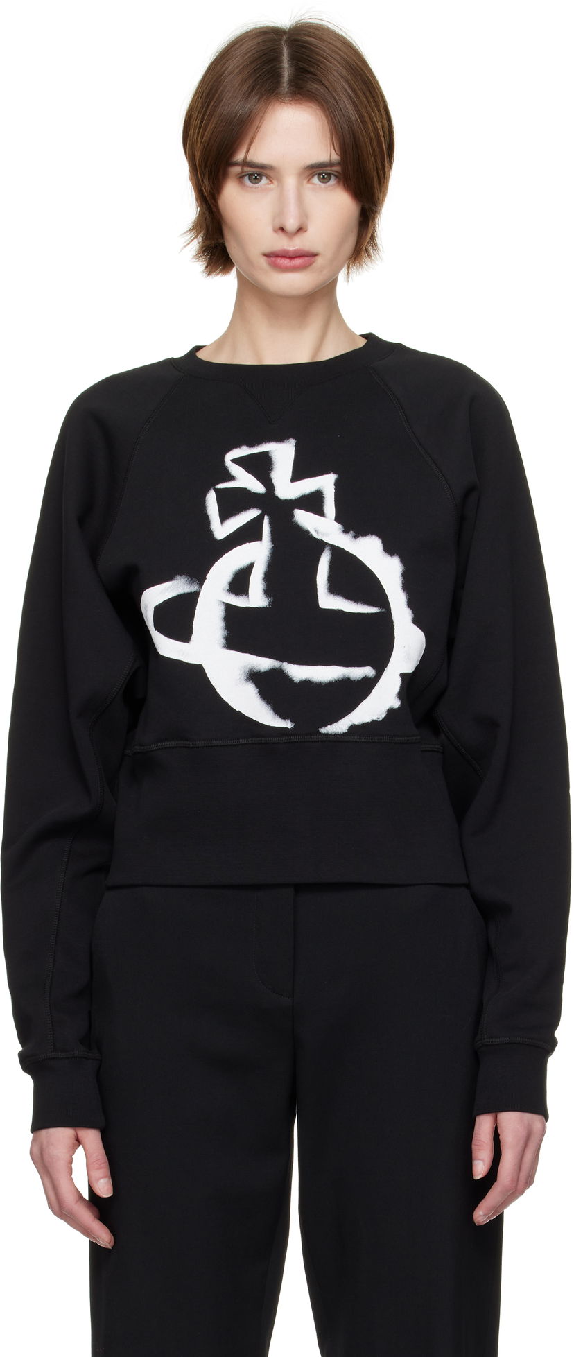 Sweater Vivienne Westwood Vivienne Westwood Stencil Orb Sweatshirt Svart | 1I01000Y-J006O-
