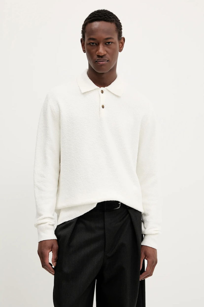 Sweater Samsoe Samsoe Samsoe Samsoe Wool Blend Polo Sweater Vit | M24100093
