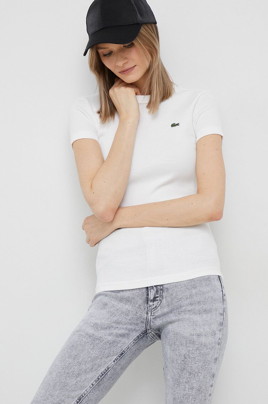 T-shirt Lacoste Slim Fit Organic Cotton T-Shirt Vit | TF5538, 0