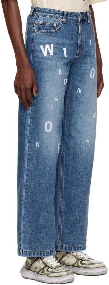 Jeans We11done Printed Jeans Blå | WD-DP3-22-386-M-NV, 1