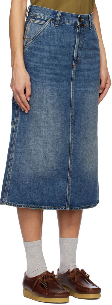 Kjol Carhartt WIP Single Knee Denim Midi Skirt Blå | I034224 014L, 1